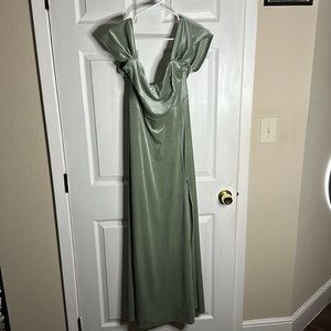 Velvet sage green dress